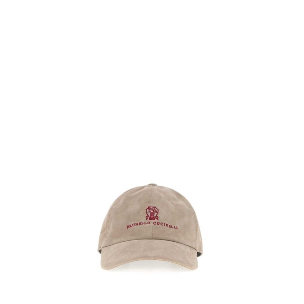 Brunello Cucinelli Men Sand Suede Baseball Cap